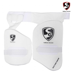 Sg Thigh guard and thigh guard inner test pro white combo rh men cricket