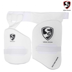 Sg Thigh guard and thigh guard inner test pro white combo lh men cricket