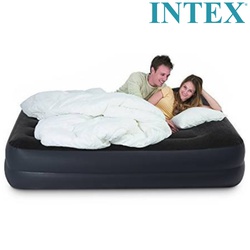 Intex Queen pillow rest raised air bed w/fiber-tech in-built pump 64124bs