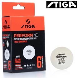 Stiga Table tennis balls perform 40+ 3* comp ittf approved white (pkt of 6) 1113-2110-06